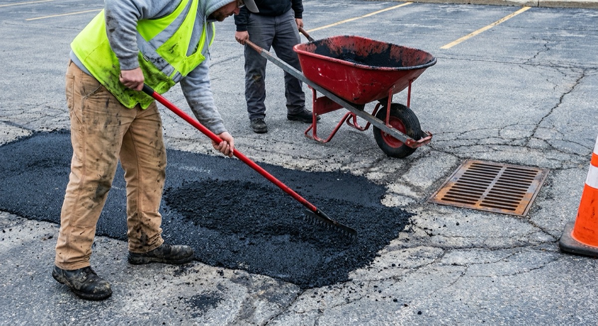 Parking lot crack and pothole repair McLean VA