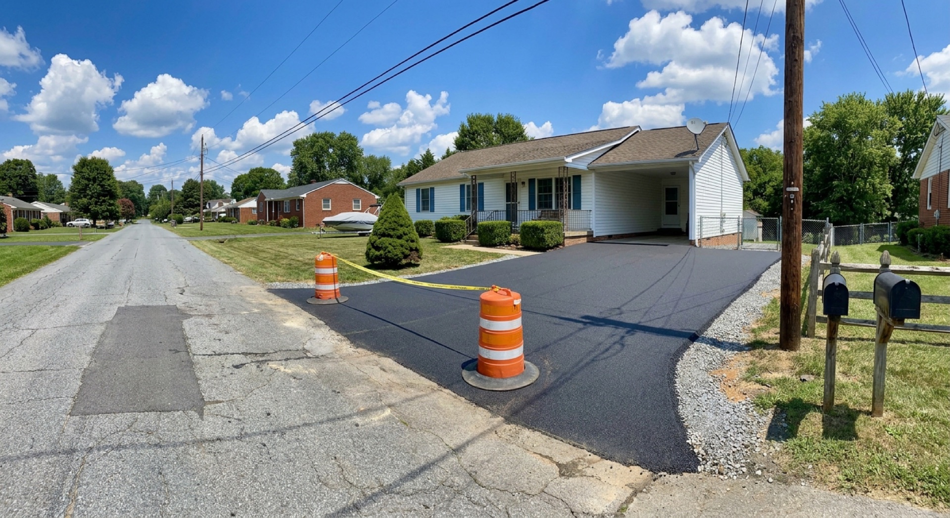 Driveway surface prepared for an integral color asphalt mix