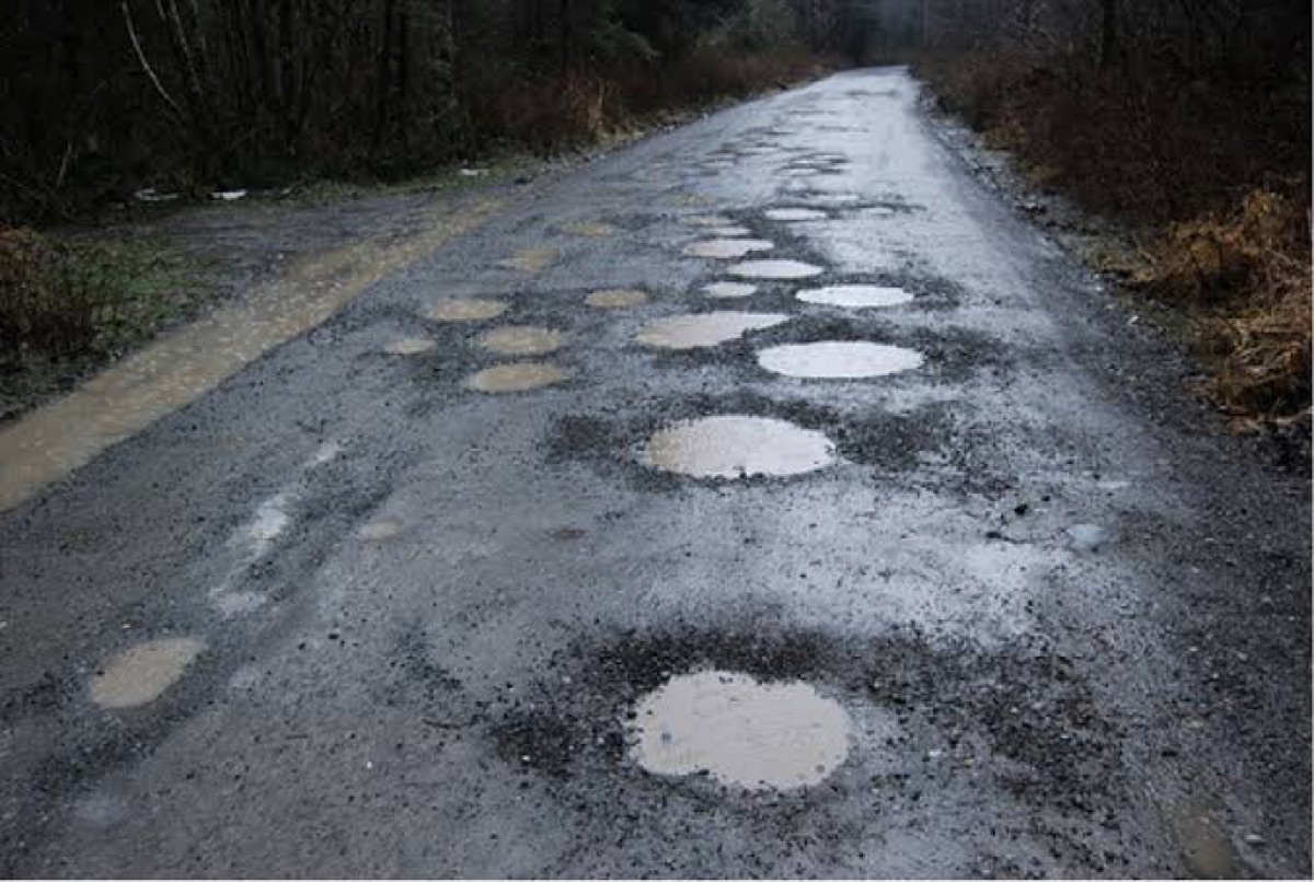 Potholes in McLean VA road needing repair